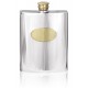 Plain Hip Flask With Brass Plate 6oz (104)
